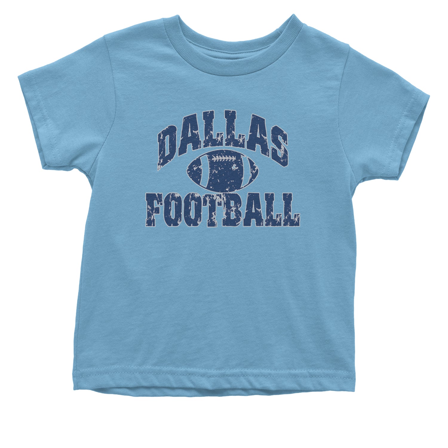 Dallas Distressed Football Infant One-Piece Romper Bodysuit and Toddler T-shirt Light Blue