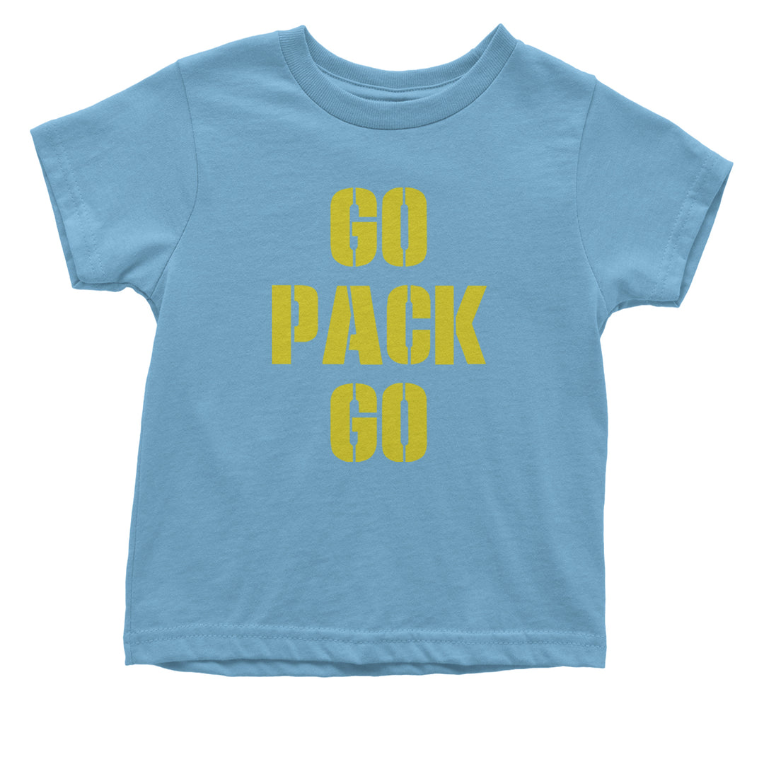 Go Pack Go Green Bay Infant One-Piece Romper Bodysuit and Toddler T-shirt Light Blue