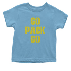 Go Pack Go Green Bay Infant One-Piece Romper Bodysuit and Toddler T-shirt Light Blue