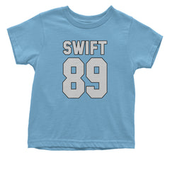 Swift 89 Birth Year Music Fan Era Poets Department Lover Infant One-Piece Romper Bodysuit and Toddler T-shirt Light Blue
