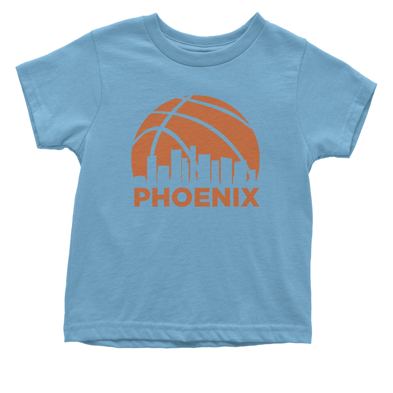 Phoenix Basketball Sunset City Skyline Infant One-Piece Romper Bodysuit and Toddler T-shirt Light Blue