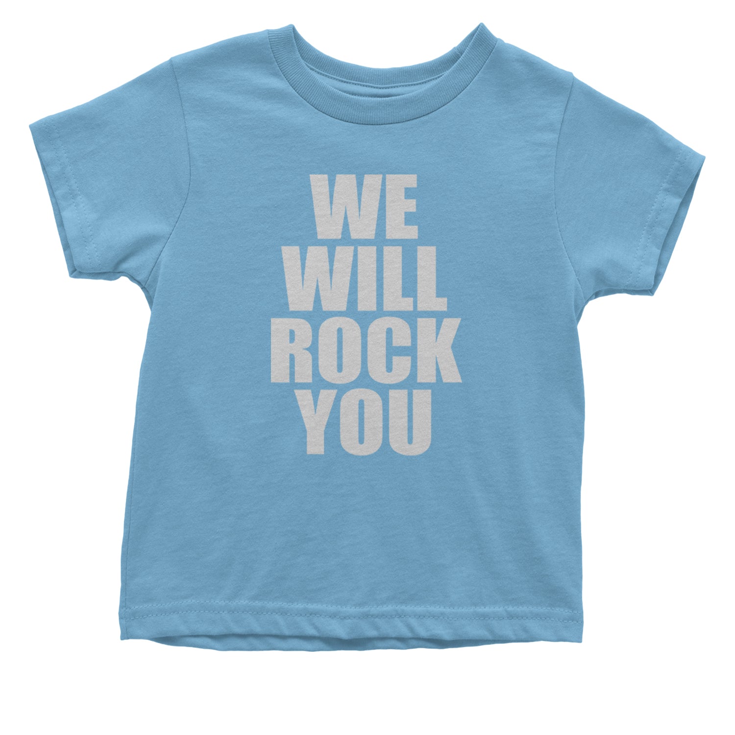 We Will Rock You Infant One-Piece Romper Bodysuit and Toddler T-shirt Light Blue