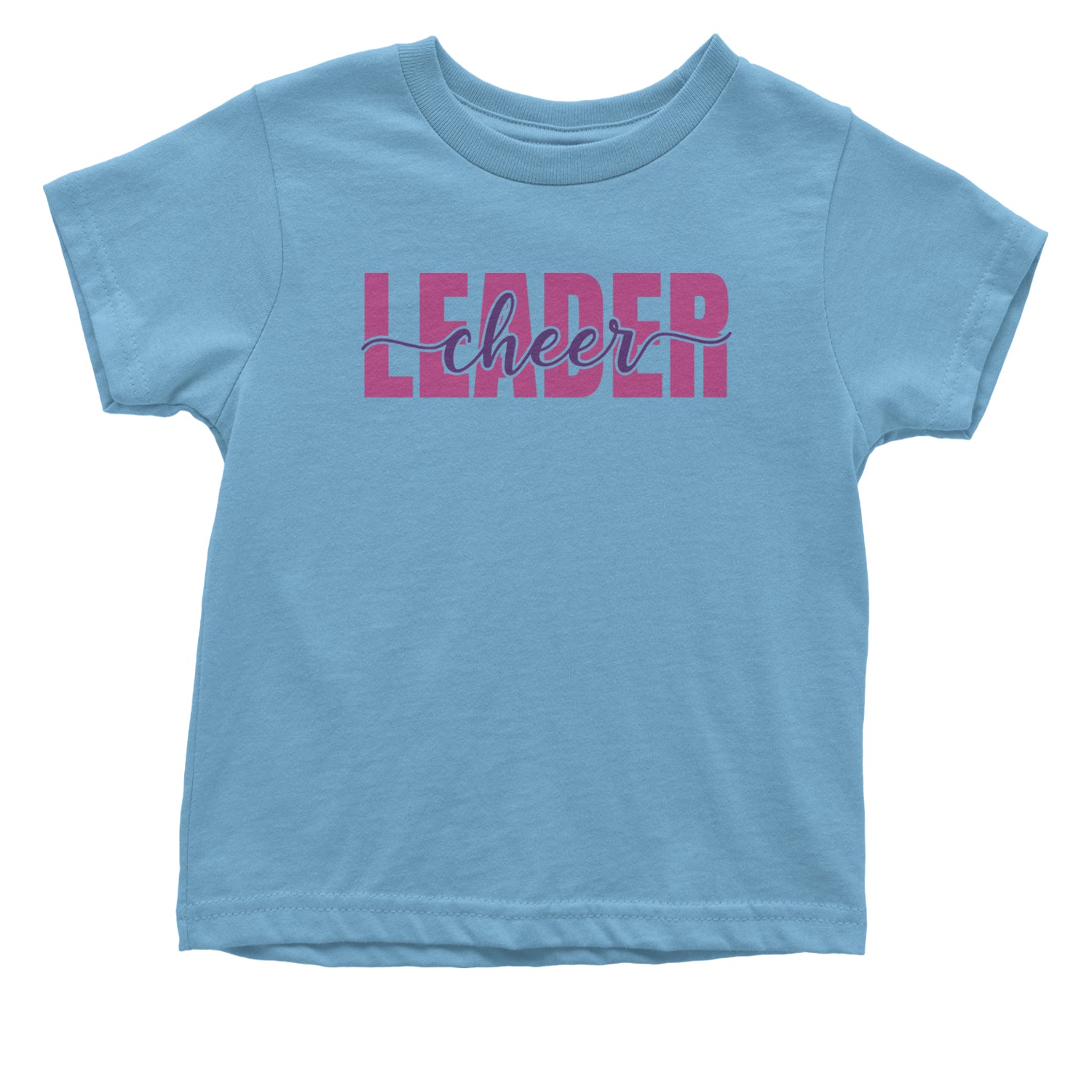 Cheerleader Script Style Infant One-Piece Romper Bodysuit and Toddler T-shirt Light Blue