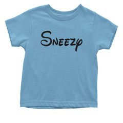 Sneezy - 7 Dwarfs Costume Infant One-Piece Romper Bodysuit and Toddler T-shirt Light Blue
