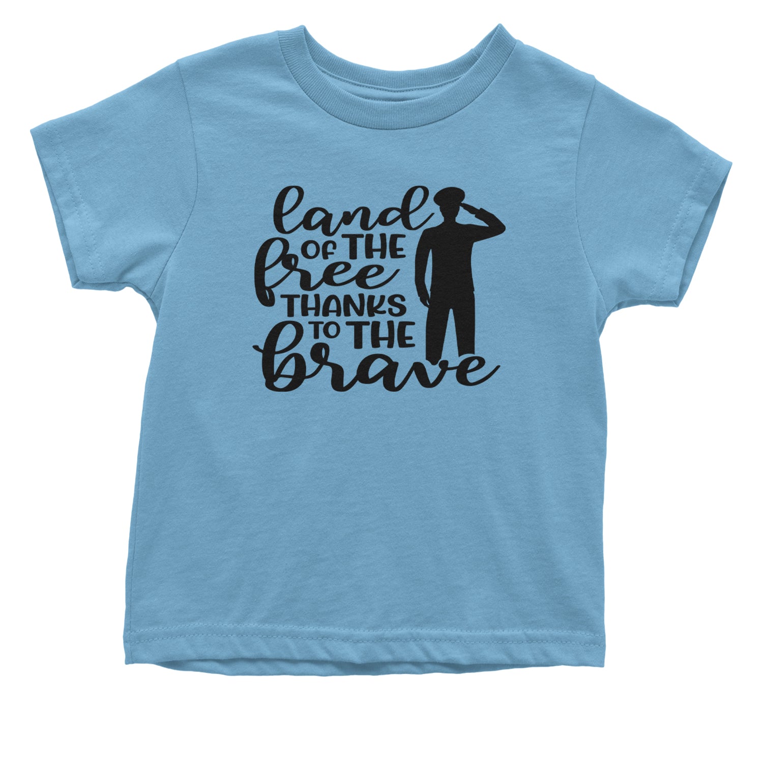 Land Of The Free Thanks To The Brave Veterans Infant One-Piece Romper Bodysuit and Toddler T-shirt Light Blue