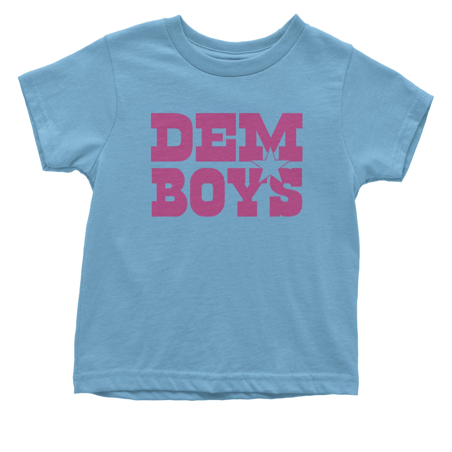 Dem Boys Hot Pink Dallas  Infant One-Piece Romper Bodysuit and Toddler T-shirt Light Blue