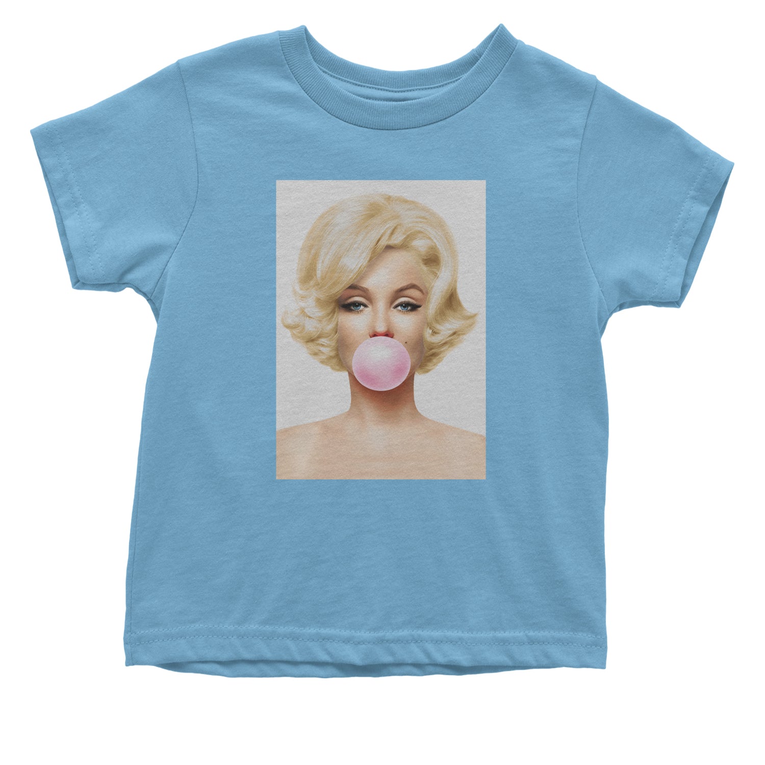 Ms. Monroe Pink Bubble Gum American Icon Infant One-Piece Romper Bodysuit and Toddler T-shirt Light Blue