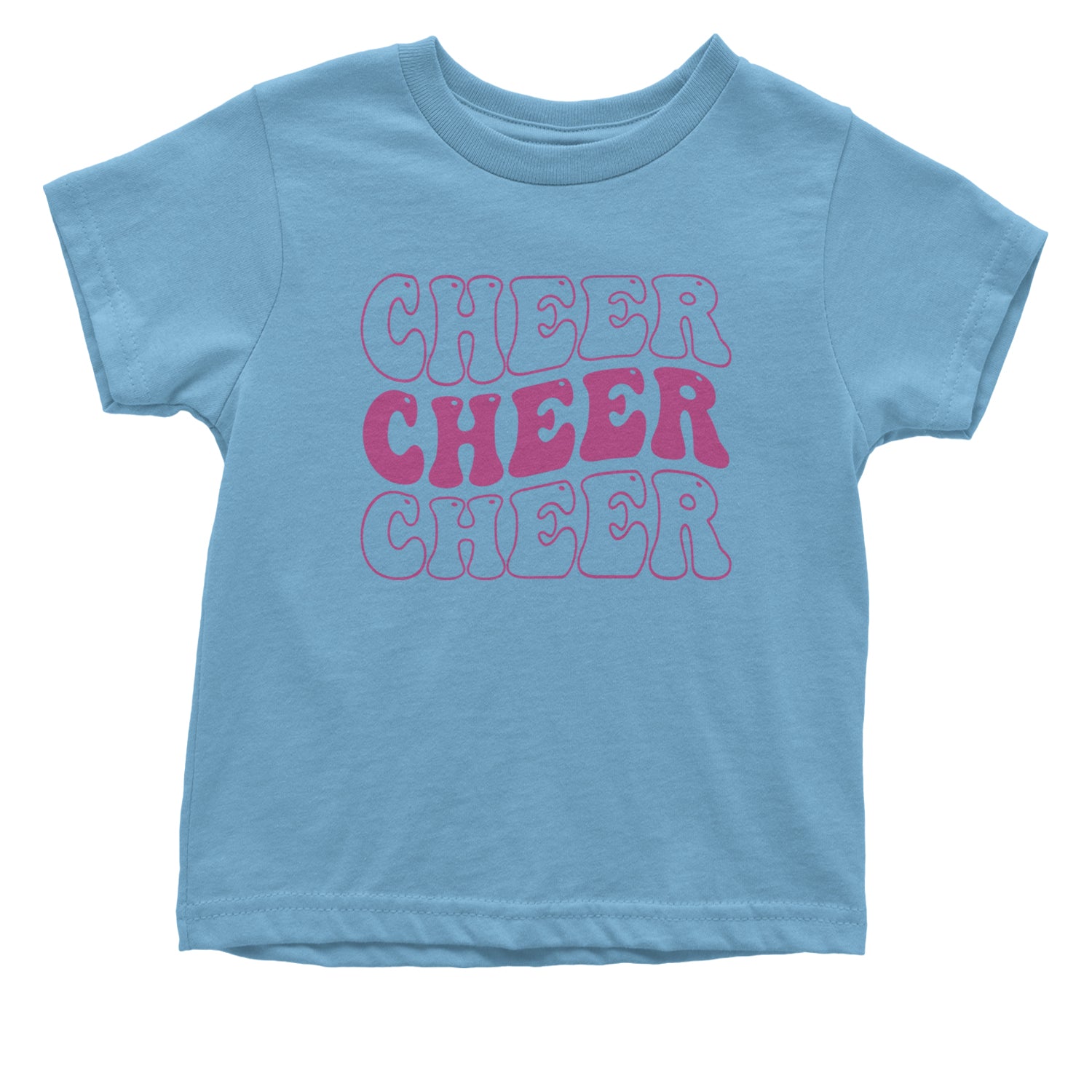 Cheer Cheer Cheer Infant One-Piece Romper Bodysuit and Toddler T-shirt Light Blue