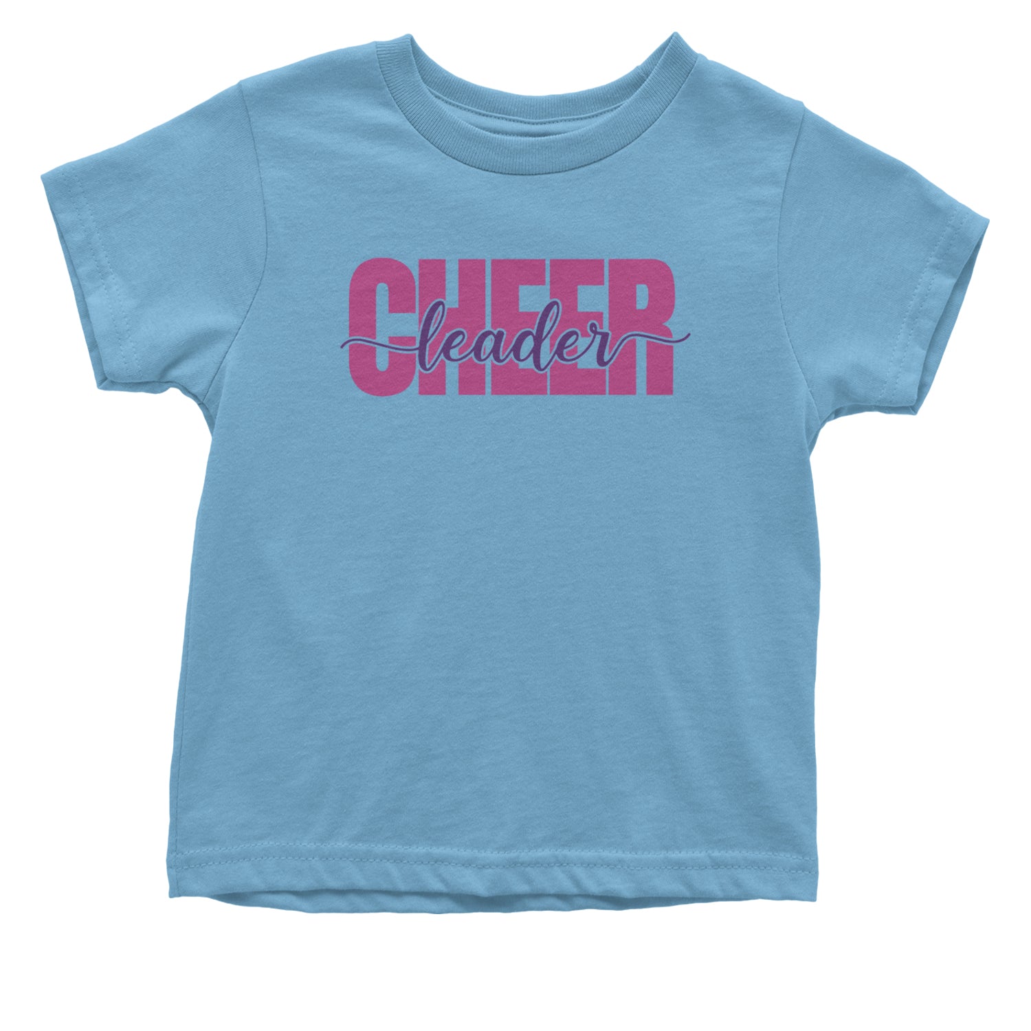 Cheerleader with Scripted Flair Infant One-Piece Romper Bodysuit and Toddler T-shirt Light Blue