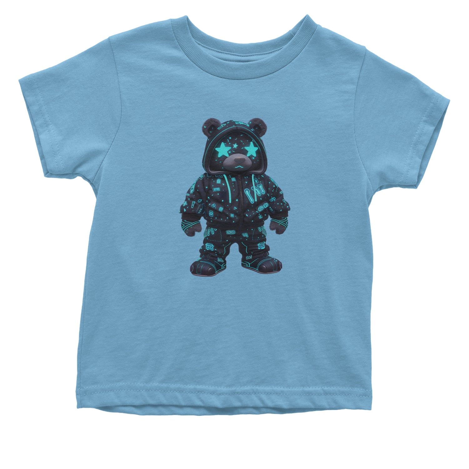 Starry Eyed Vaporwave Urban Graffiti Bear Infant One-Piece Romper Bodysuit Or Toddler T-shirt Light Blue