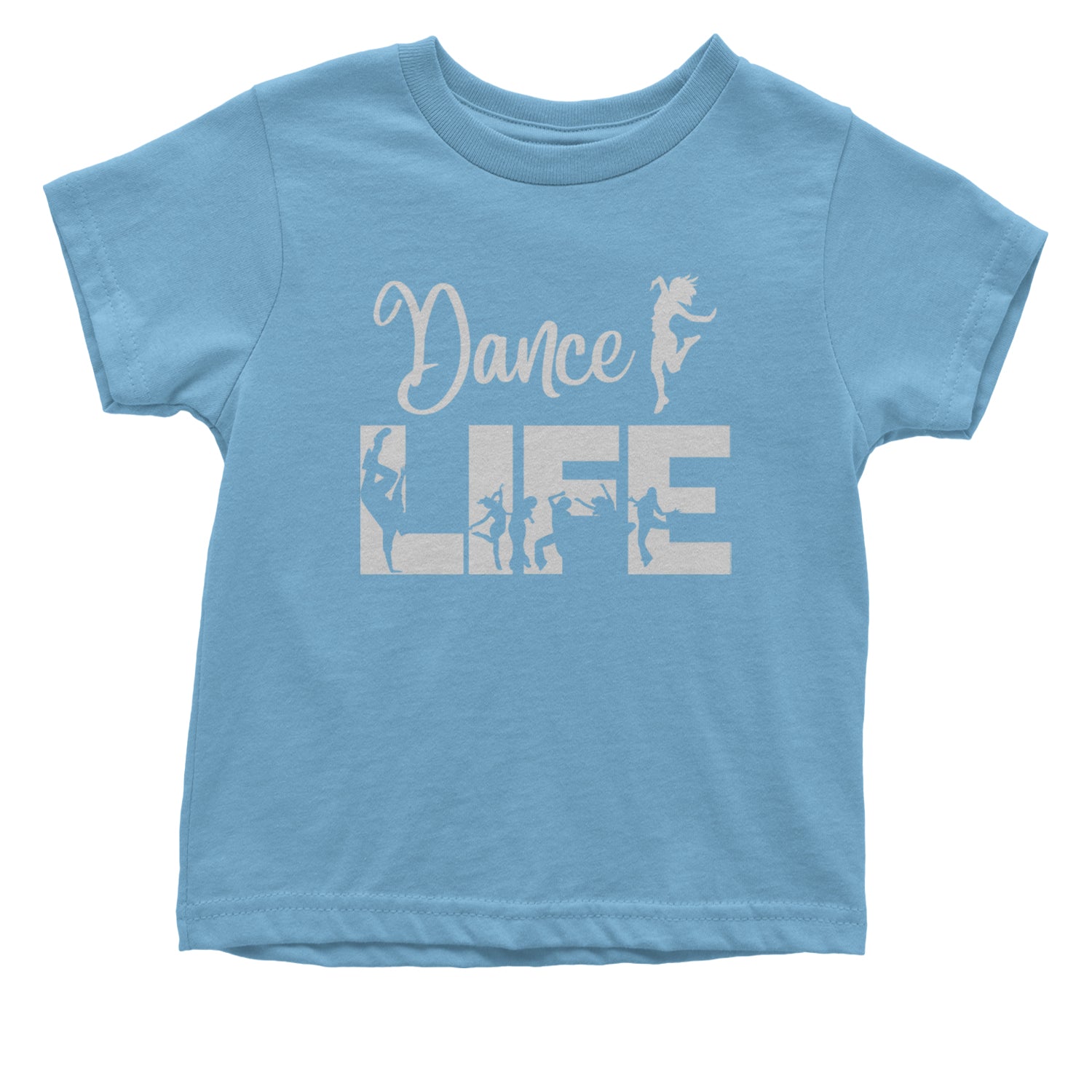 Dance Life Silhouette Dancers Infant One-Piece Romper Bodysuit and Toddler T-shirt Light Blue