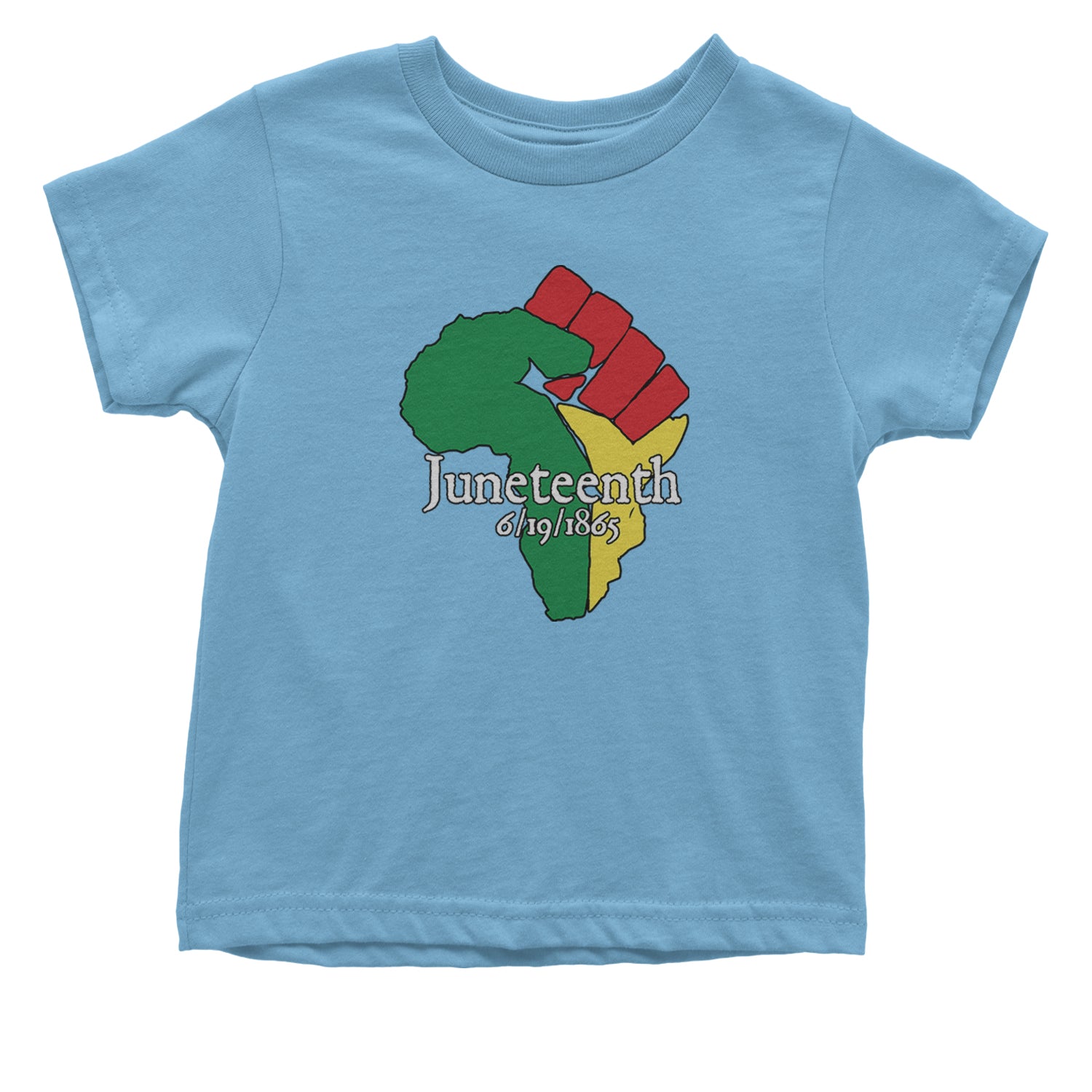 Juneteenth Raised Fist Africa Celebrate Emancipation Day Infant One-Piece Romper Bodysuit and Toddler T-shirt Light Blue