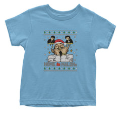 Home Malone Ugly Christmas graphic on Onesie and Toddler T-Shirt in Light Blue alternate view 2