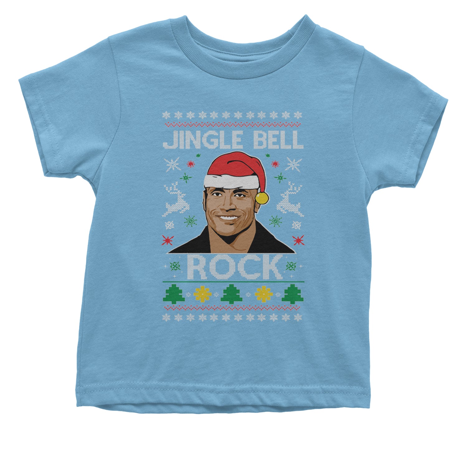 Jingle Bell Rock Ugly Christmas Infant One-Piece Romper Bodysuit and Toddler T-shirt Light Blue