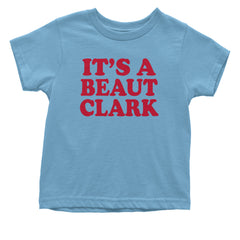 It's a Beaut Clark Festive Christmas Infant One-Piece Romper Bodysuit and Toddler T-shirt Light Blue