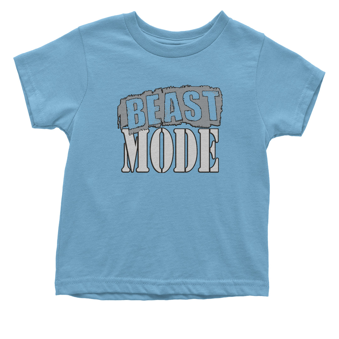 Beast Mode Training Gym Workout graphic on Onesie and Toddler T-Shirt in Light Blue alternate view 2