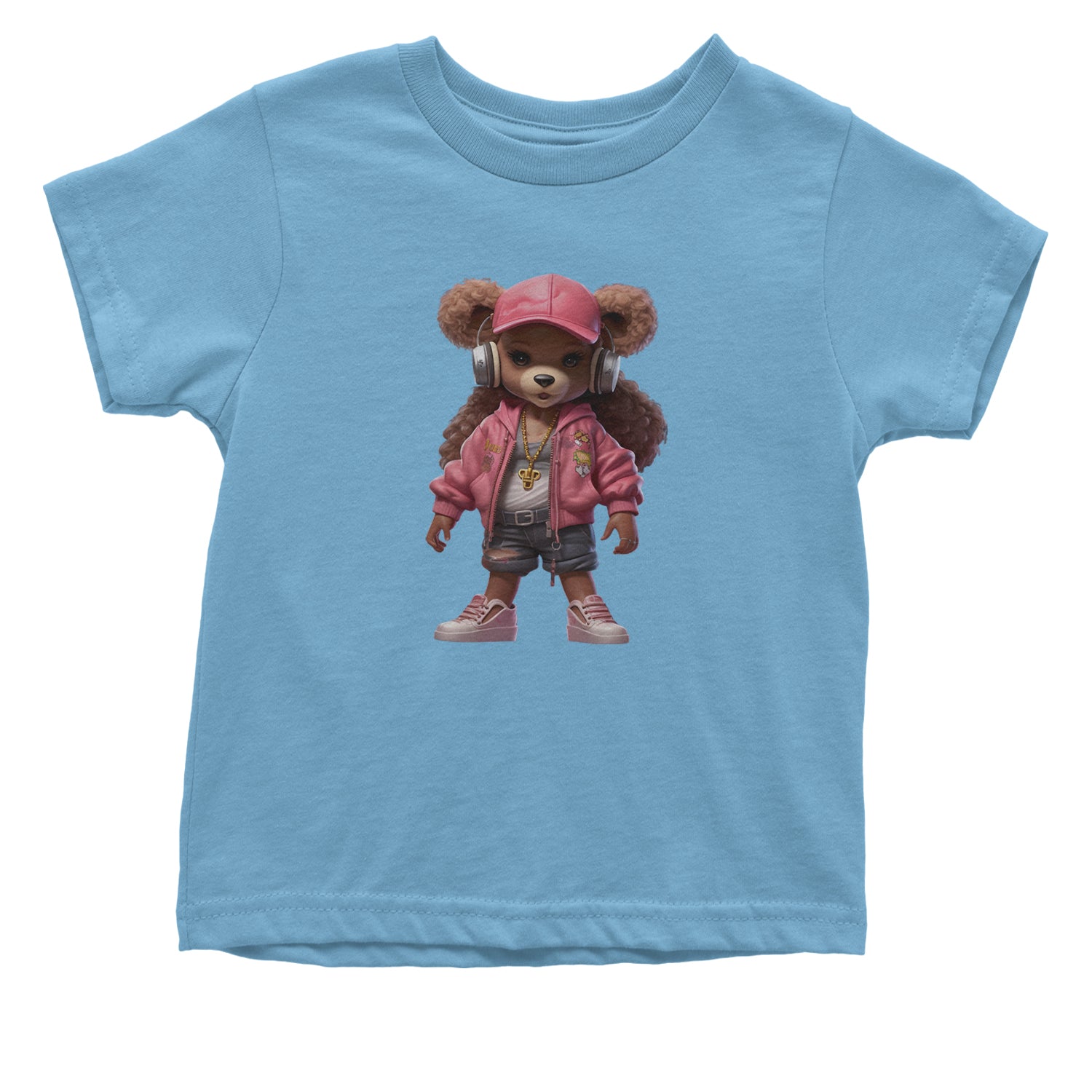 Pink Female Urban Graffiti Bear Infant One-Piece Romper Bodysuit Or Toddler T-shirt Light Blue