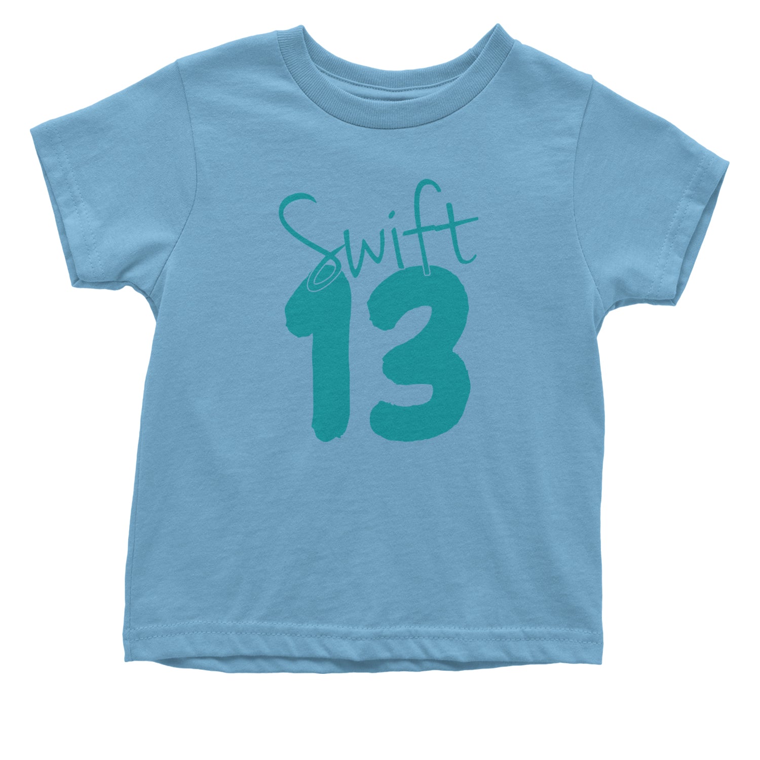 13 Swift 13 Lucky Number Era TTPD Infant One-Piece Romper Bodysuit and Toddler T-shirt Light Blue