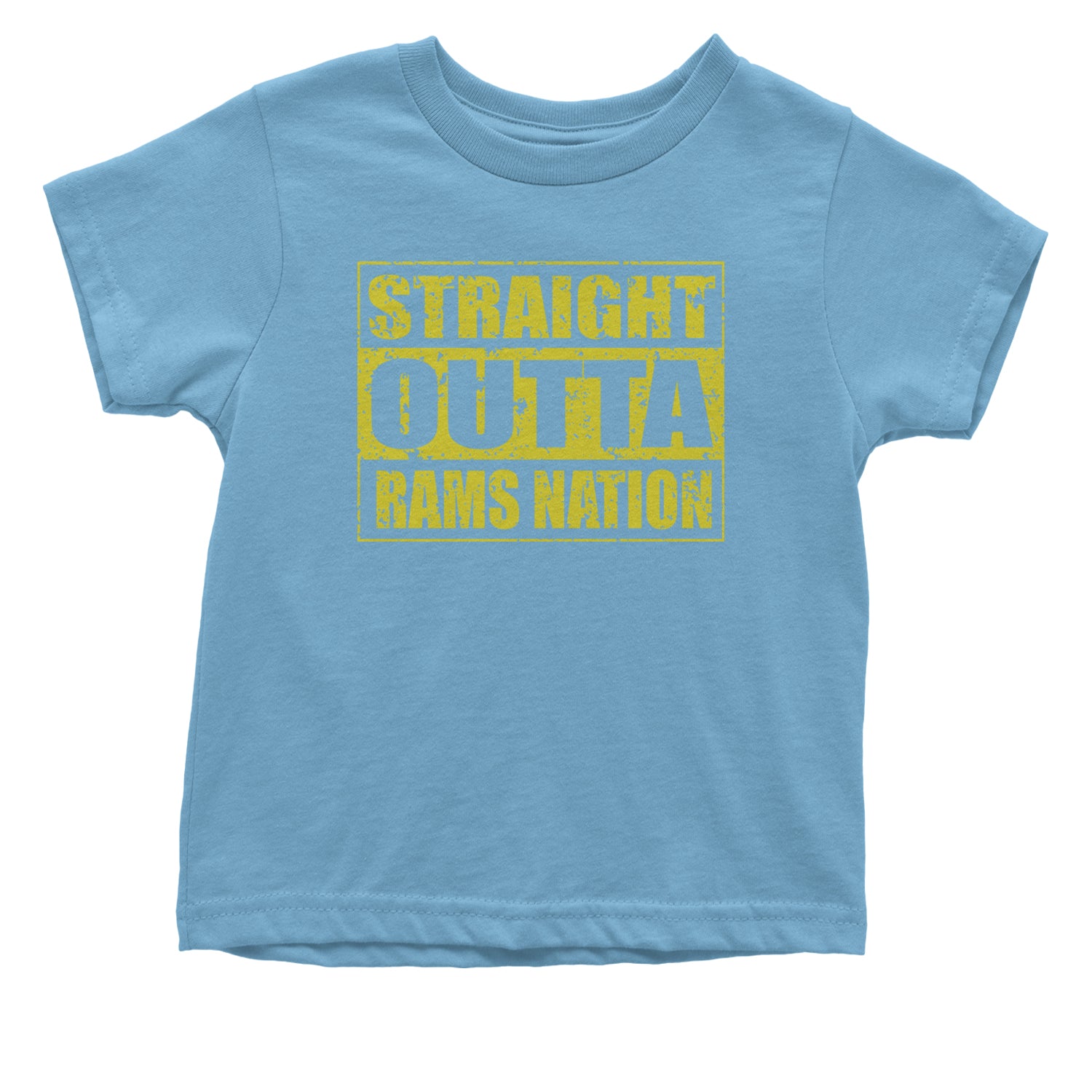 Straight Outta Rams Nation   Infant One-Piece Romper Bodysuit and Toddler T-shirt Light Blue