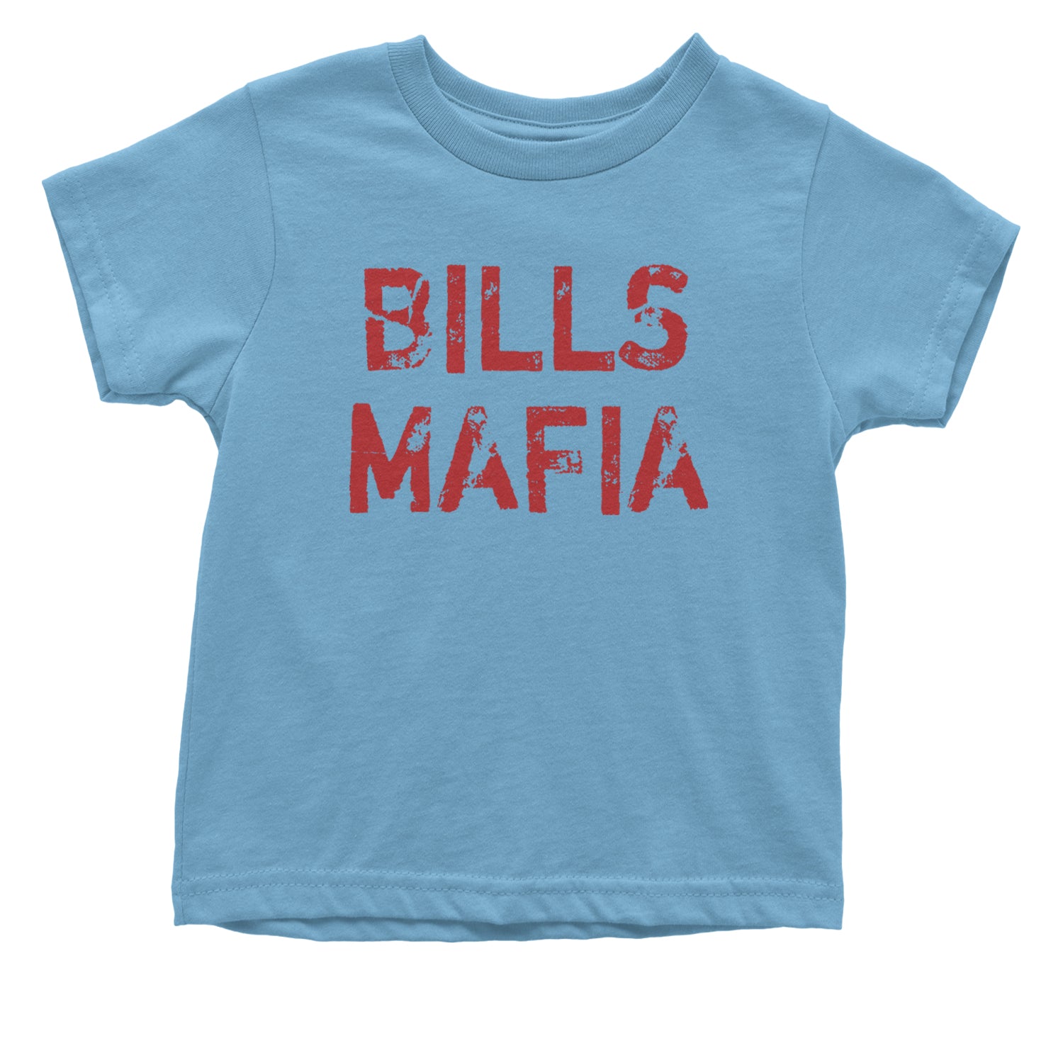 Distressed Bills Mafia Football Infant One-Piece Romper Bodysuit and Toddler T-shirt Light Blue