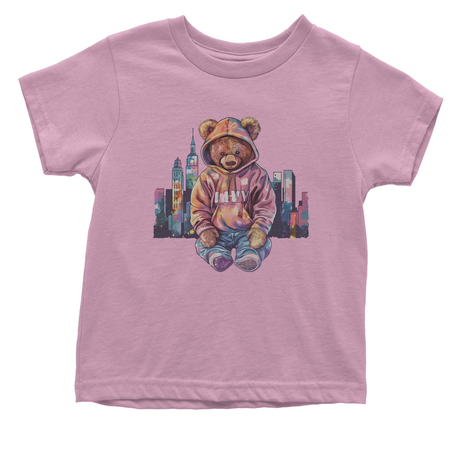 City Skyline Urban Graffiti Bear Infant One-Piece Romper Bodysuit Or Toddler T-shirt Light Pink