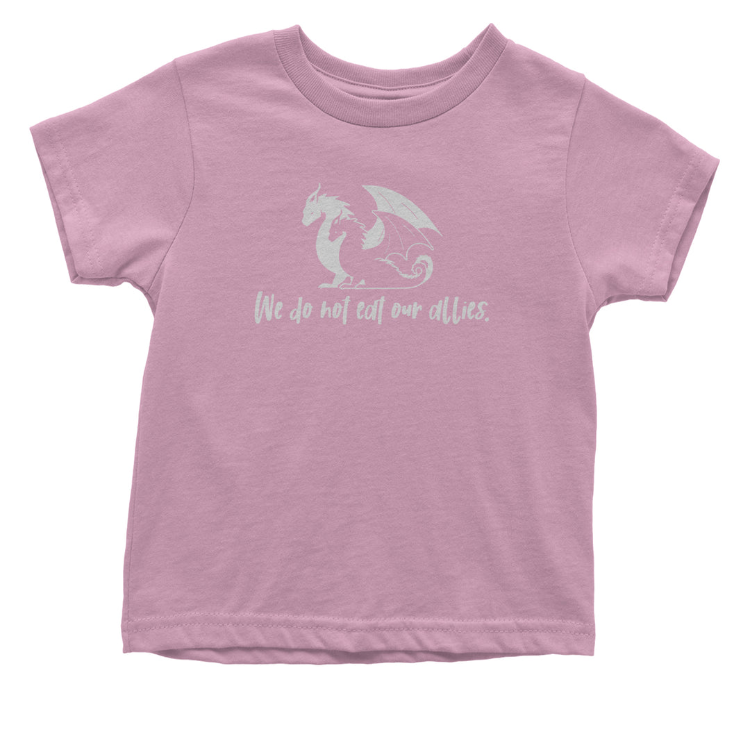 We Do Not Eat Our Allies Fourth Wing Basgiath Infant One-Piece Romper Bodysuit Or Toddler T-shirt Light Pink