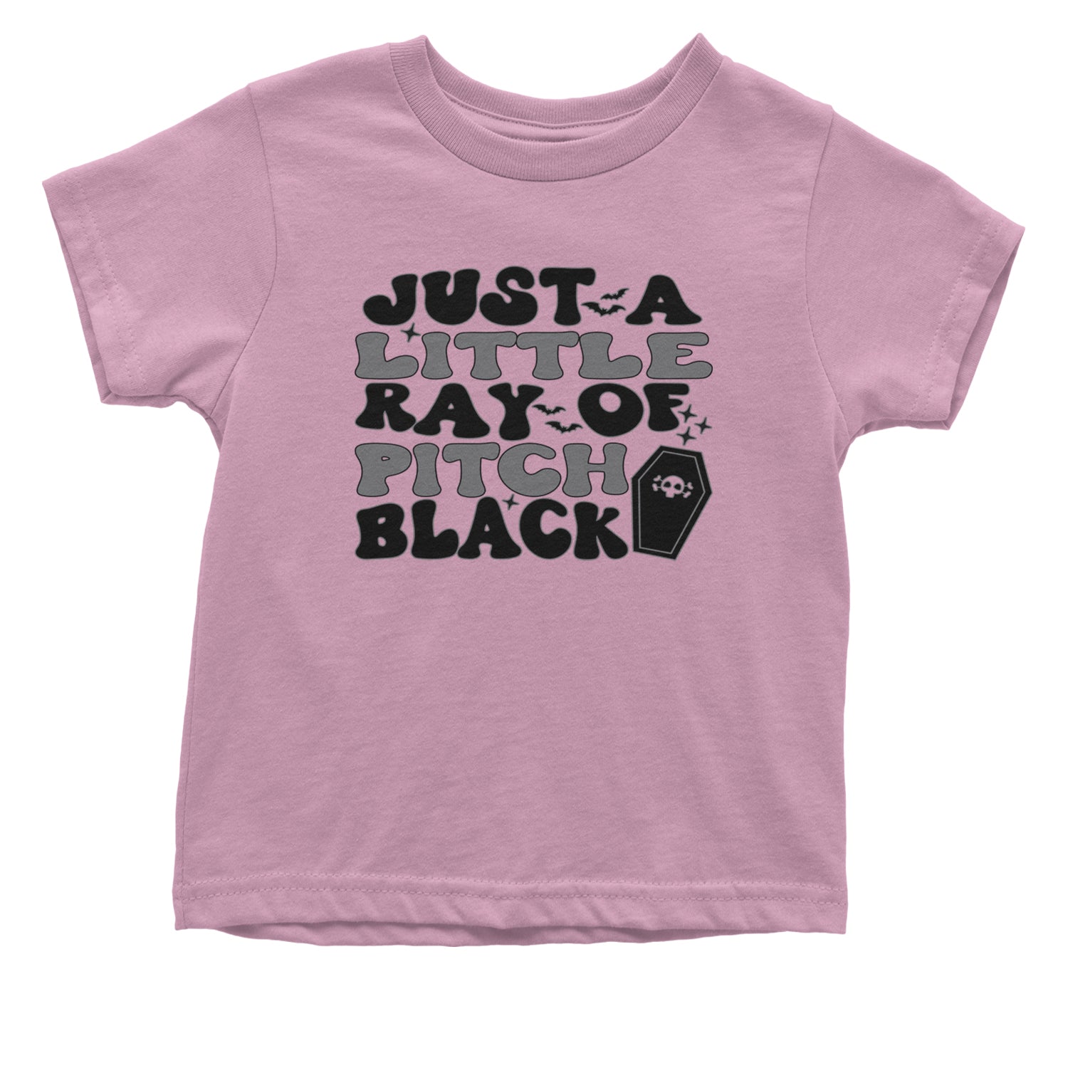 Just A Little Ray of Pitch Black Infant One-Piece Romper Bodysuit and Toddler T-shirt Light Pink