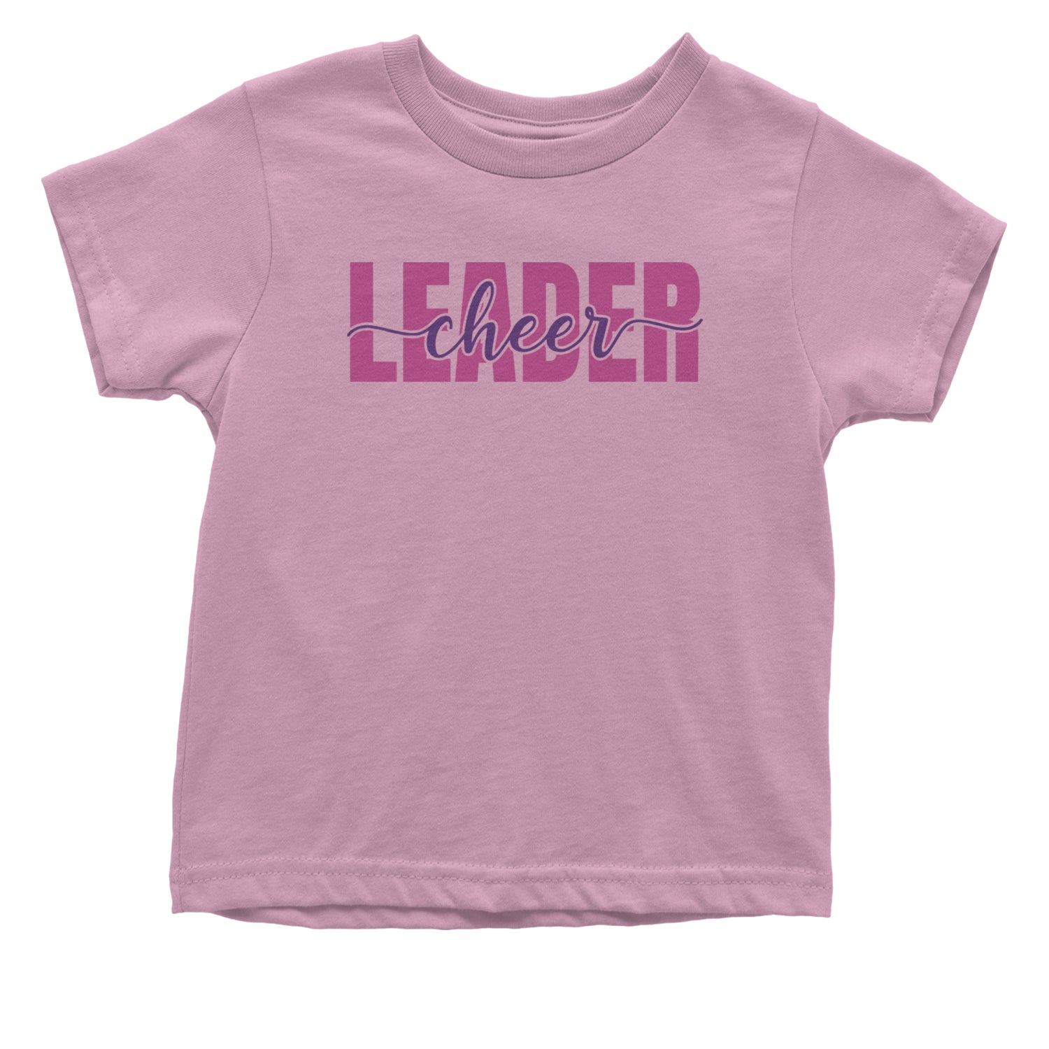 Cheerleader Script Style Infant One-Piece Romper Bodysuit and Toddler T-shirt Light Pink