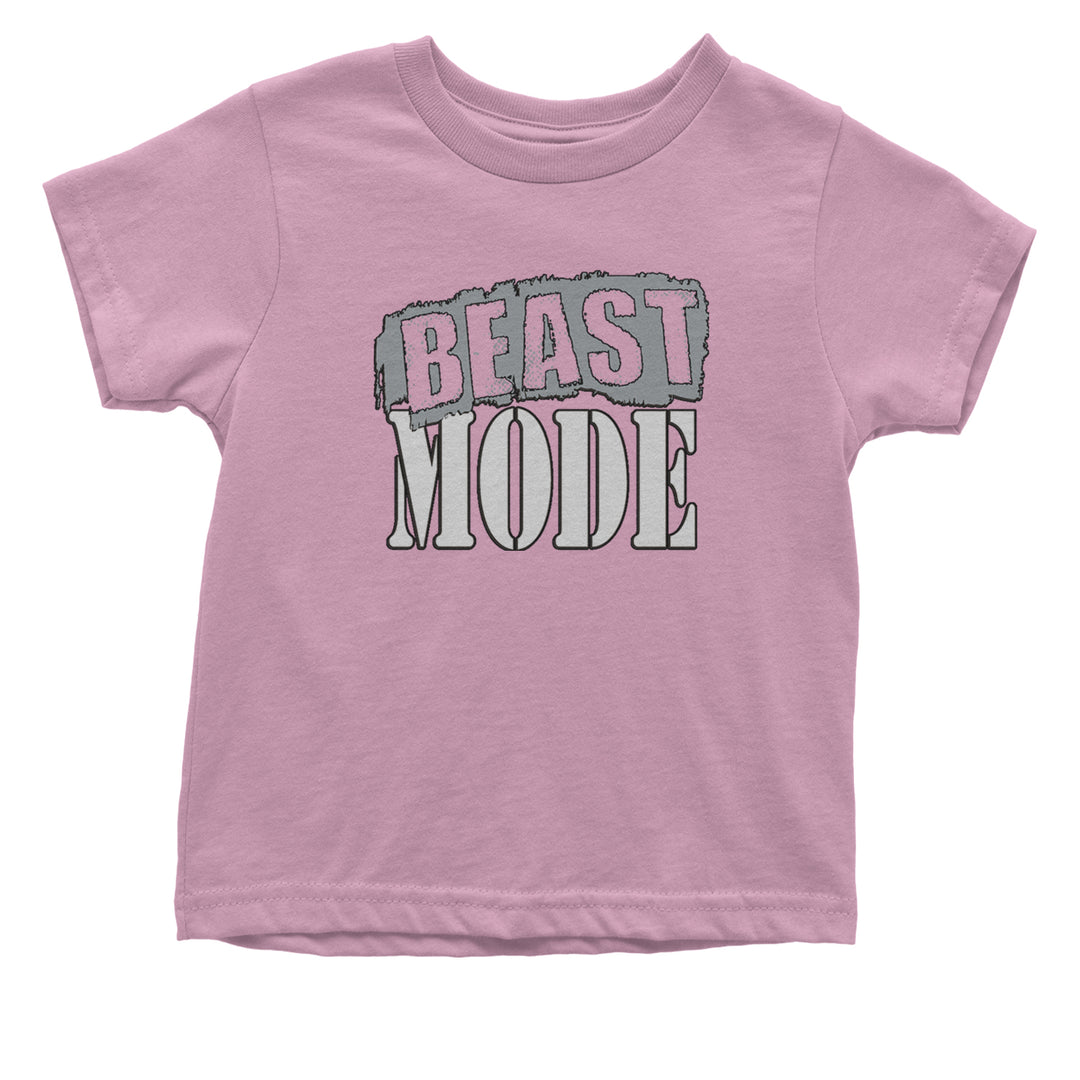 Beast Mode Training Gym Workout graphic on Onesie and Toddler T-Shirt in Light Pink alternate view 2