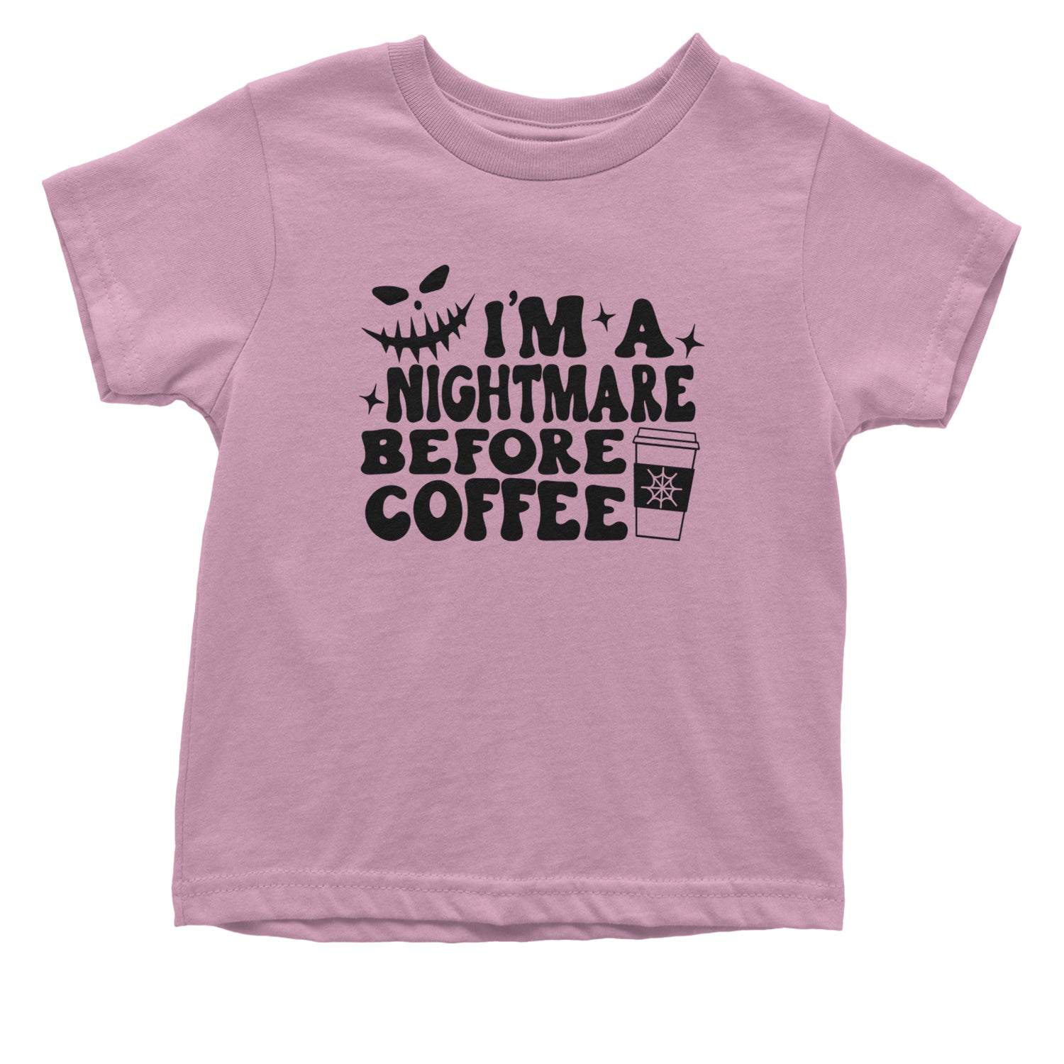 I'm A Nightmare Before Coffee Infant One-Piece Romper Bodysuit and Toddler T-shirt Light Pink