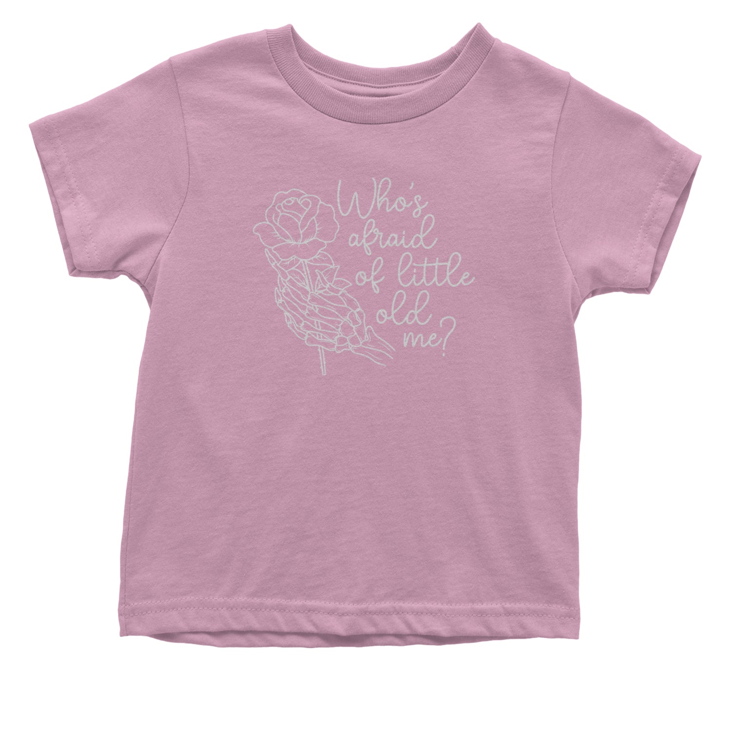 Who's Afraid Of Little Old Me Rose Skeleton Hand Infant One-Piece Romper Bodysuit and Toddler T-shirt Light Pink