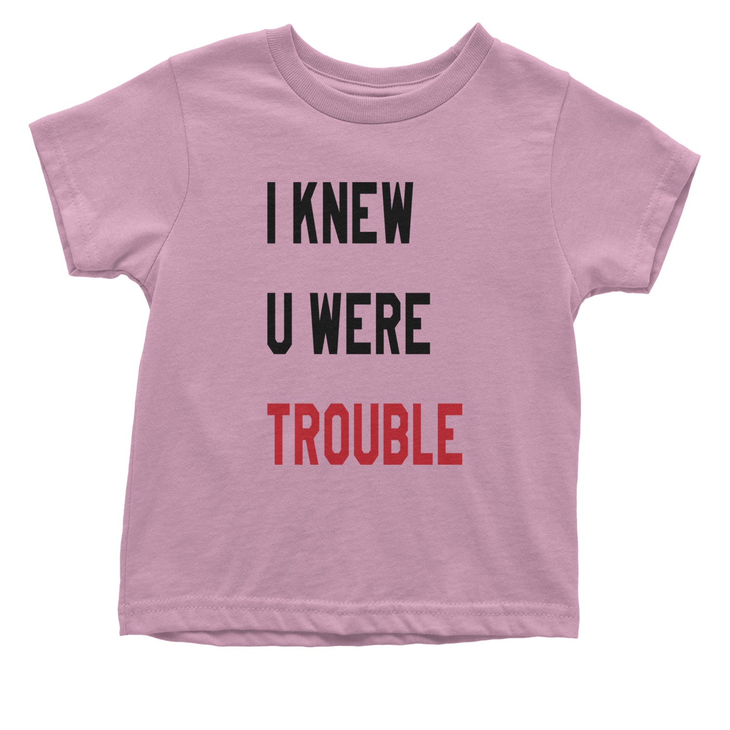 I Knew You Were Trouble New TTPD Era Infant One-Piece Romper Bodysuit and Toddler T-shirt Light Pink