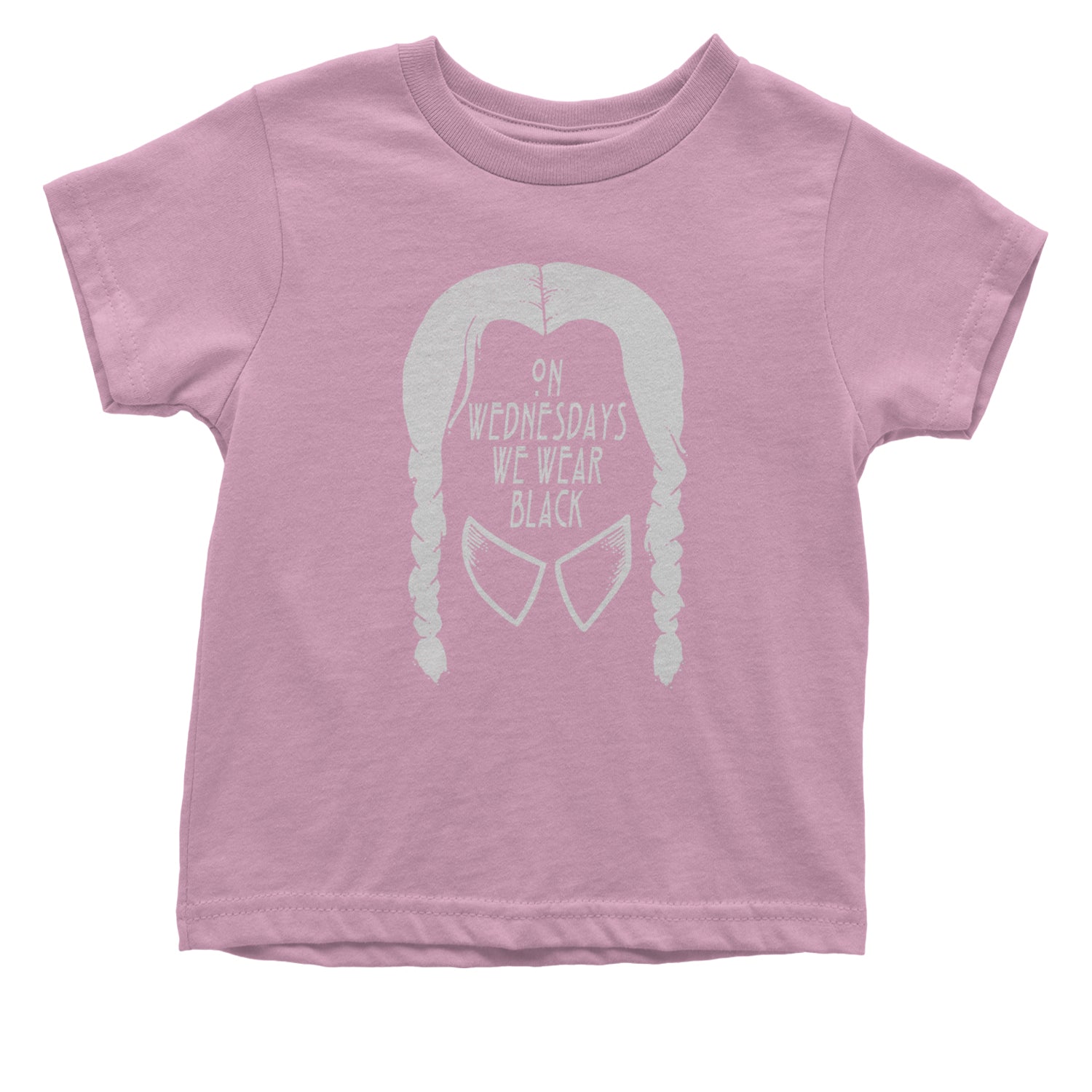 On Wednesdays, We Wear Black Infant One-Piece Romper Bodysuit and Toddler T-shirt Light Pink