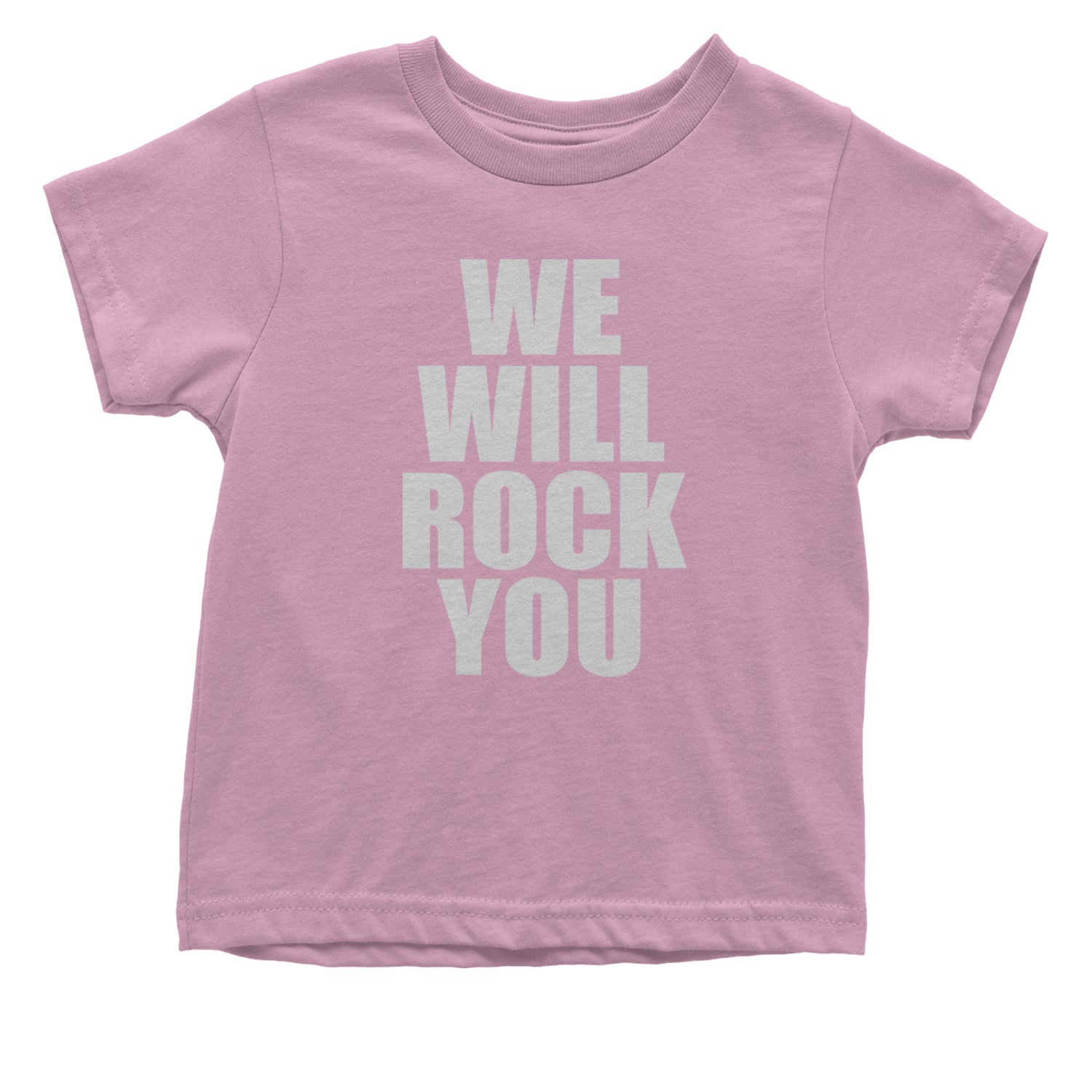 We Will Rock You Infant One-Piece Romper Bodysuit and Toddler T-shirt Light Pink