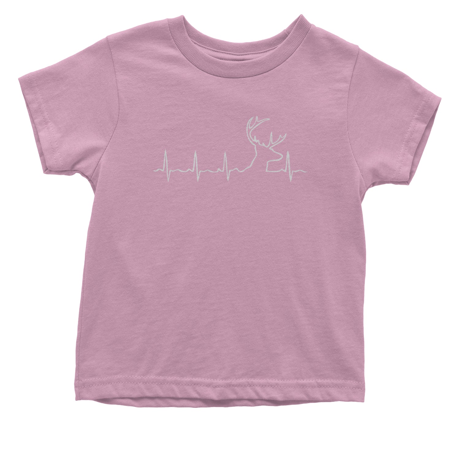 Hunting Heartbeat Deer Hunter Buck Stag Antlers  Infant One-Piece Romper Bodysuit and Toddler T-shirt Light Pink