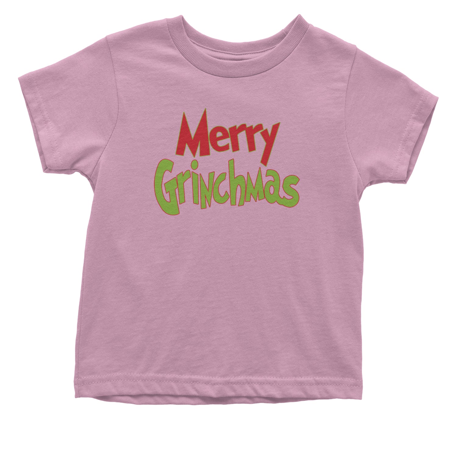 Merry Grinchmas Jolly Merry Christmas Infant One-Piece Romper Bodysuit and Toddler T-shirt Light Pink