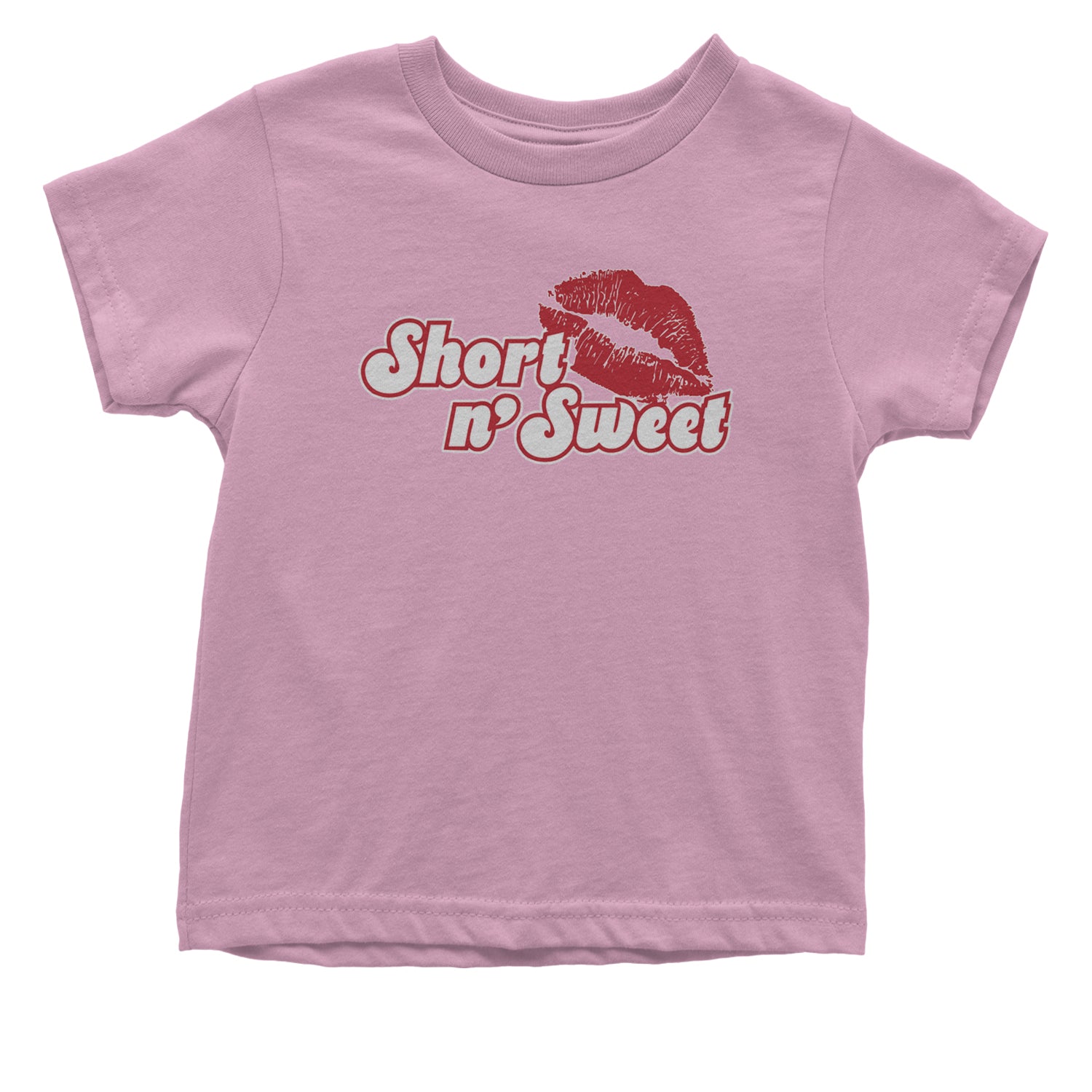 Short N' Sweet Red Lips Infant One-Piece Romper Bodysuit and Toddler T-shirt Light Pink