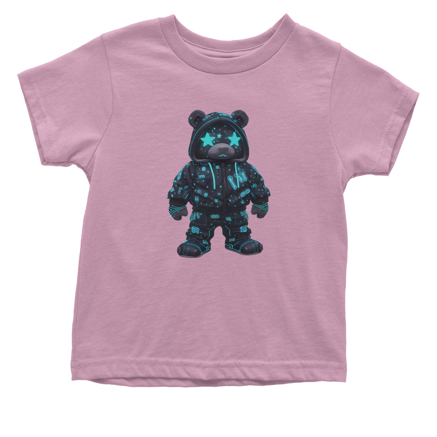 Starry Eyed Vaporwave Urban Graffiti Bear Infant One-Piece Romper Bodysuit Or Toddler T-shirt Light Pink