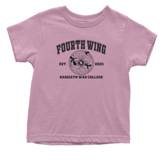 Fourth Wing Basgiath War College Infant One-Piece Romper Bodysuit or Toddler T-shirt Light Pink