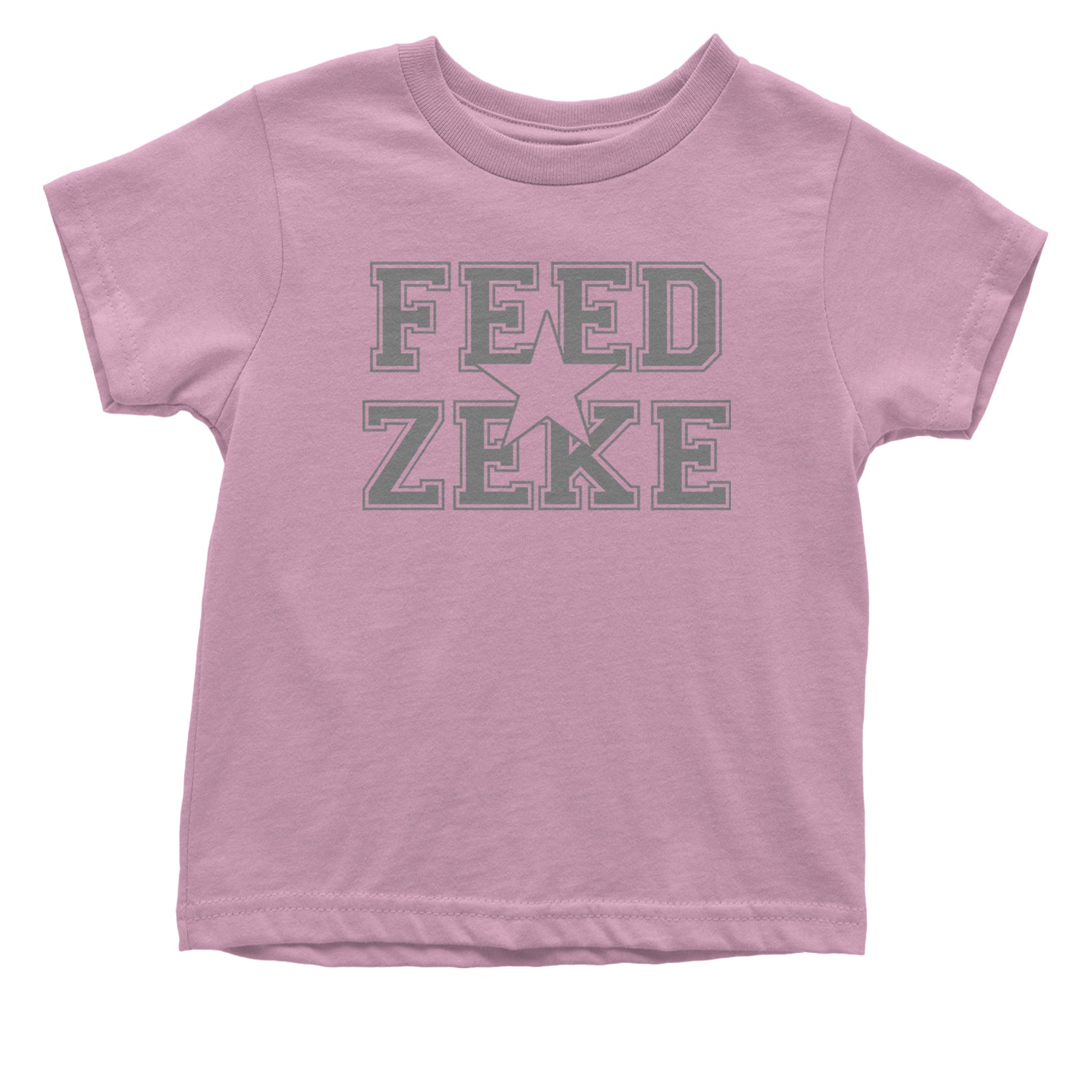 Feed Zeke Football Infant One-Piece Romper Bodysuit and Toddler T-shirt Light Pink