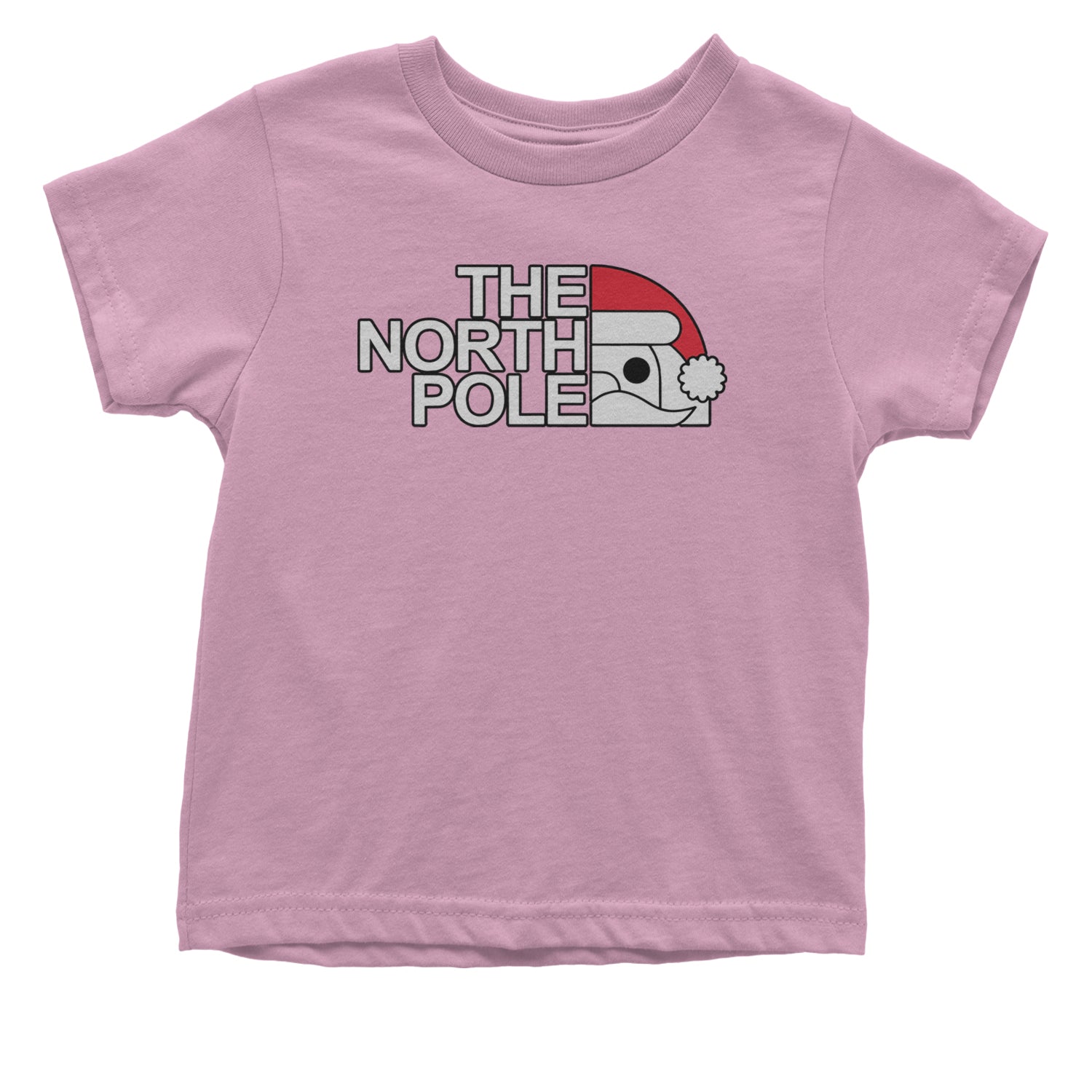 The North Pole Santa Face Infant One-Piece Romper Bodysuit and Toddler T-shirt Light Pink