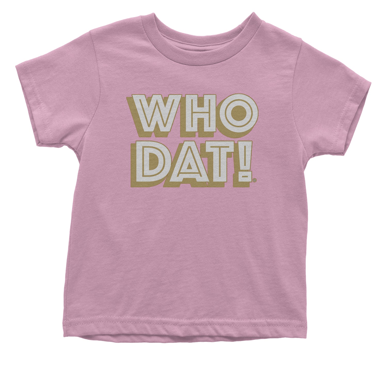 Who Dat Nation Big Bold New Orleans Infant One-Piece Romper Bodysuit and Toddler T-shirt Light Pink