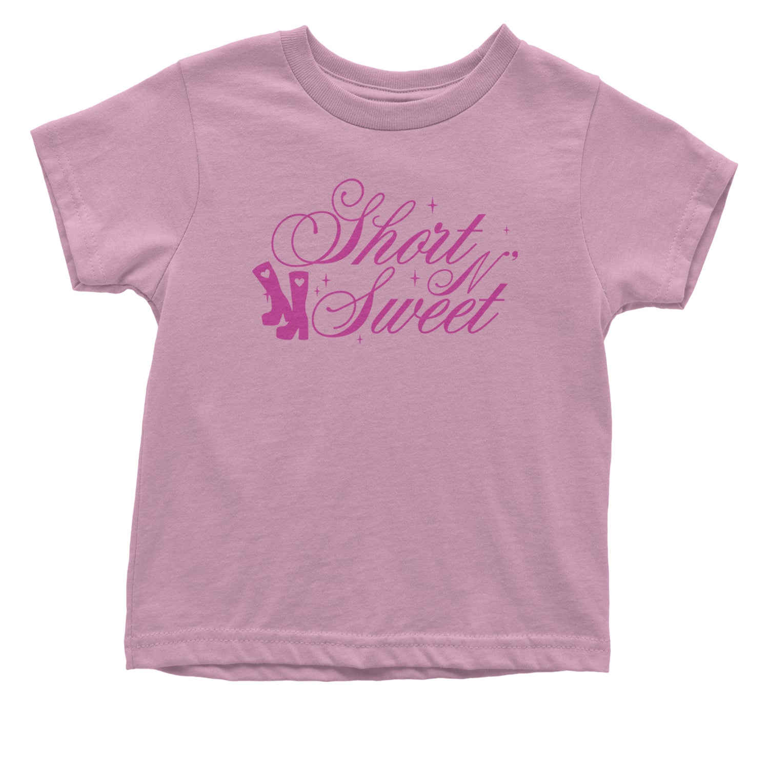 Boots Short N' Sweet Infant One-Piece Romper Bodysuit and Toddler T-shirt Light Pink