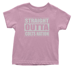 Straight Outta Colts Nation Football  Infant One-Piece Romper Bodysuit and Toddler T-shirt Light Pink
