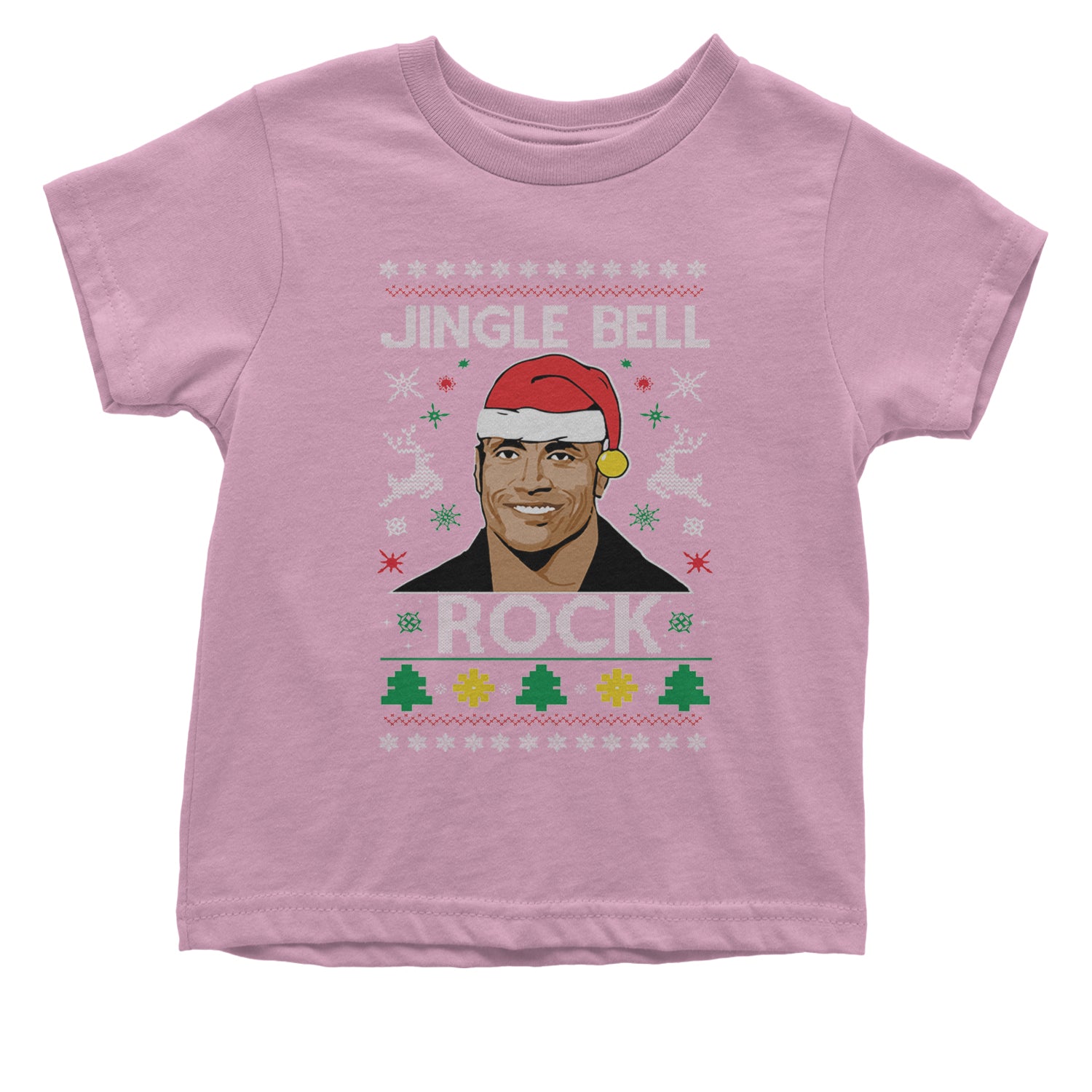 Jingle Bell Rock Ugly Christmas Infant One-Piece Romper Bodysuit and Toddler T-shirt Light Pink