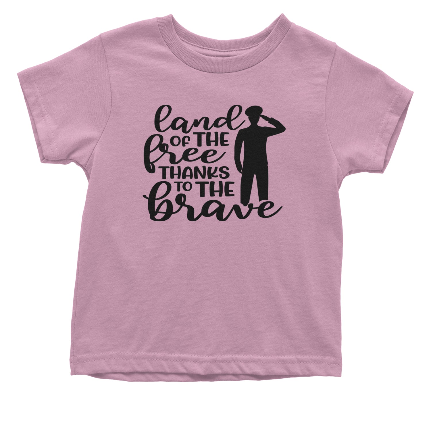 Land Of The Free Thanks To The Brave Veterans Infant One-Piece Romper Bodysuit and Toddler T-shirt Light Pink