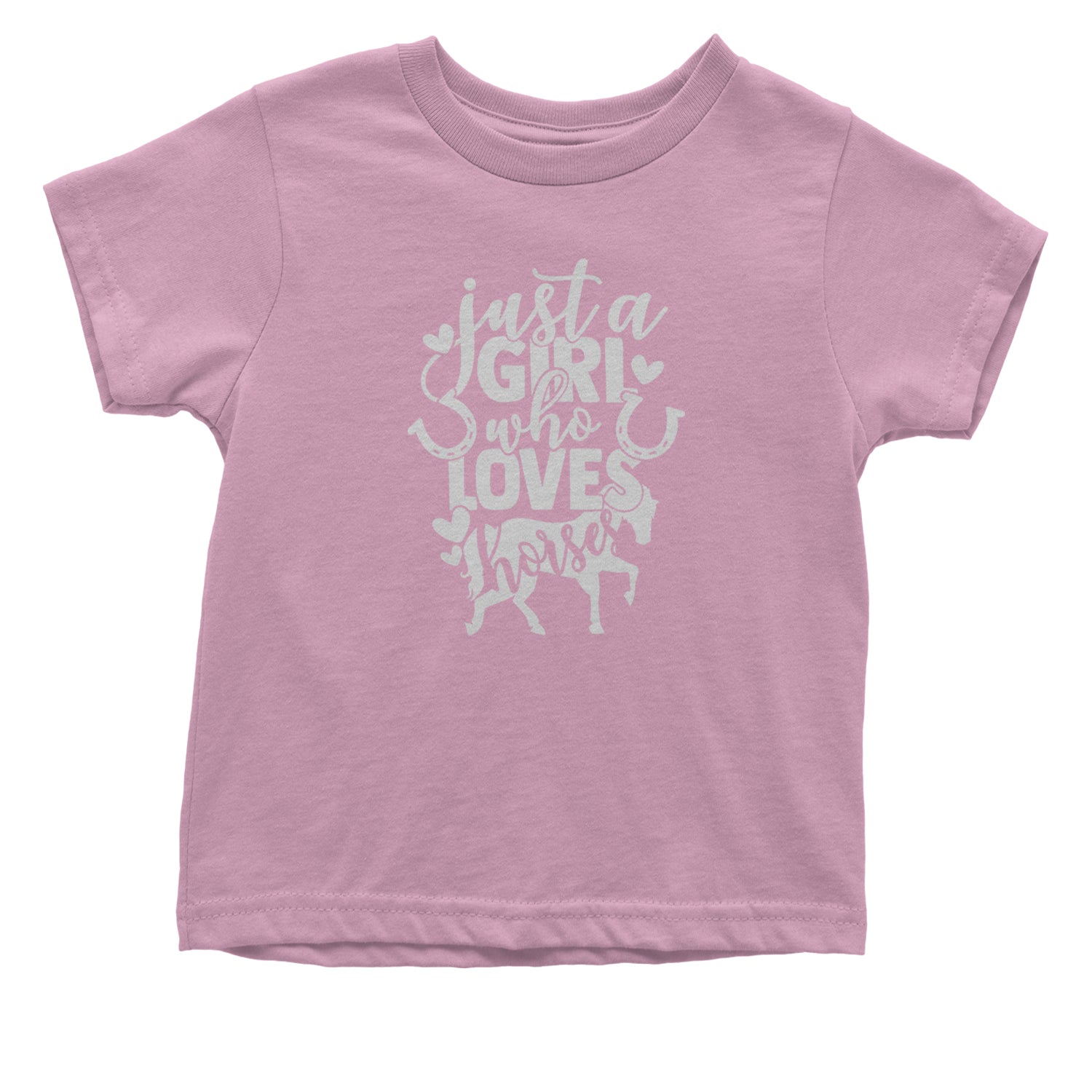 Just A Girl Who Loves Horses Infant One-Piece Romper Bodysuit and Toddler T-shirt Light Pink