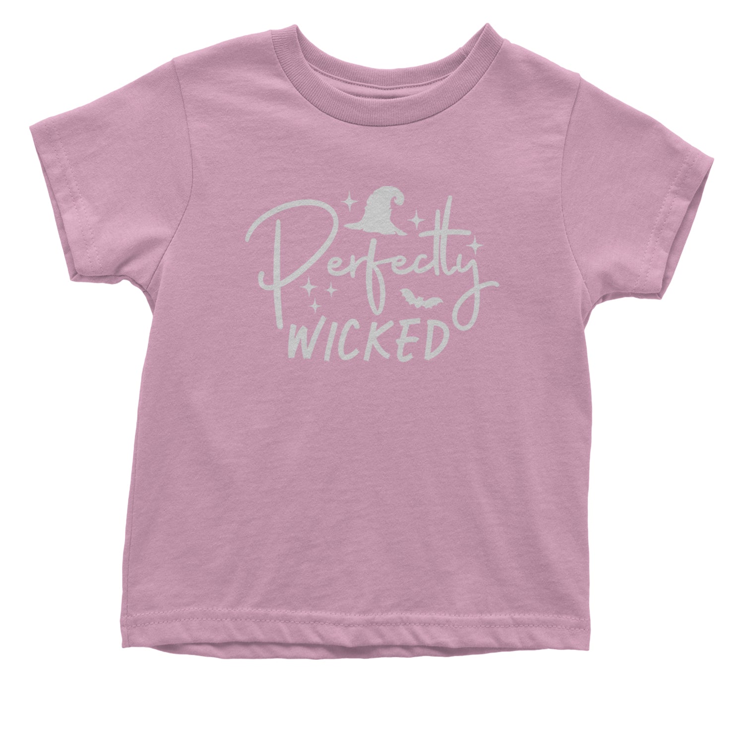 Perfectly Wicked Witchy Halloween Infant One-Piece Romper Bodysuit and Toddler T-shirt Light Pink