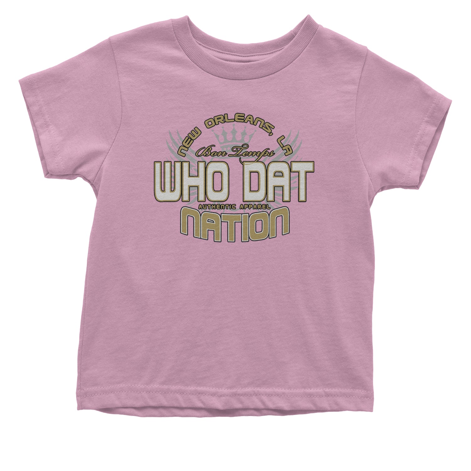 Who Dat Nation New Orleans (Color) Infant One-Piece Romper Bodysuit and Toddler T-shirt Light Pink