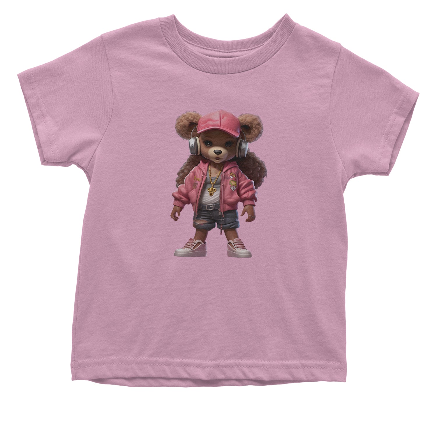 Pink Female Urban Graffiti Bear Infant One-Piece Romper Bodysuit Or Toddler T-shirt Light Pink